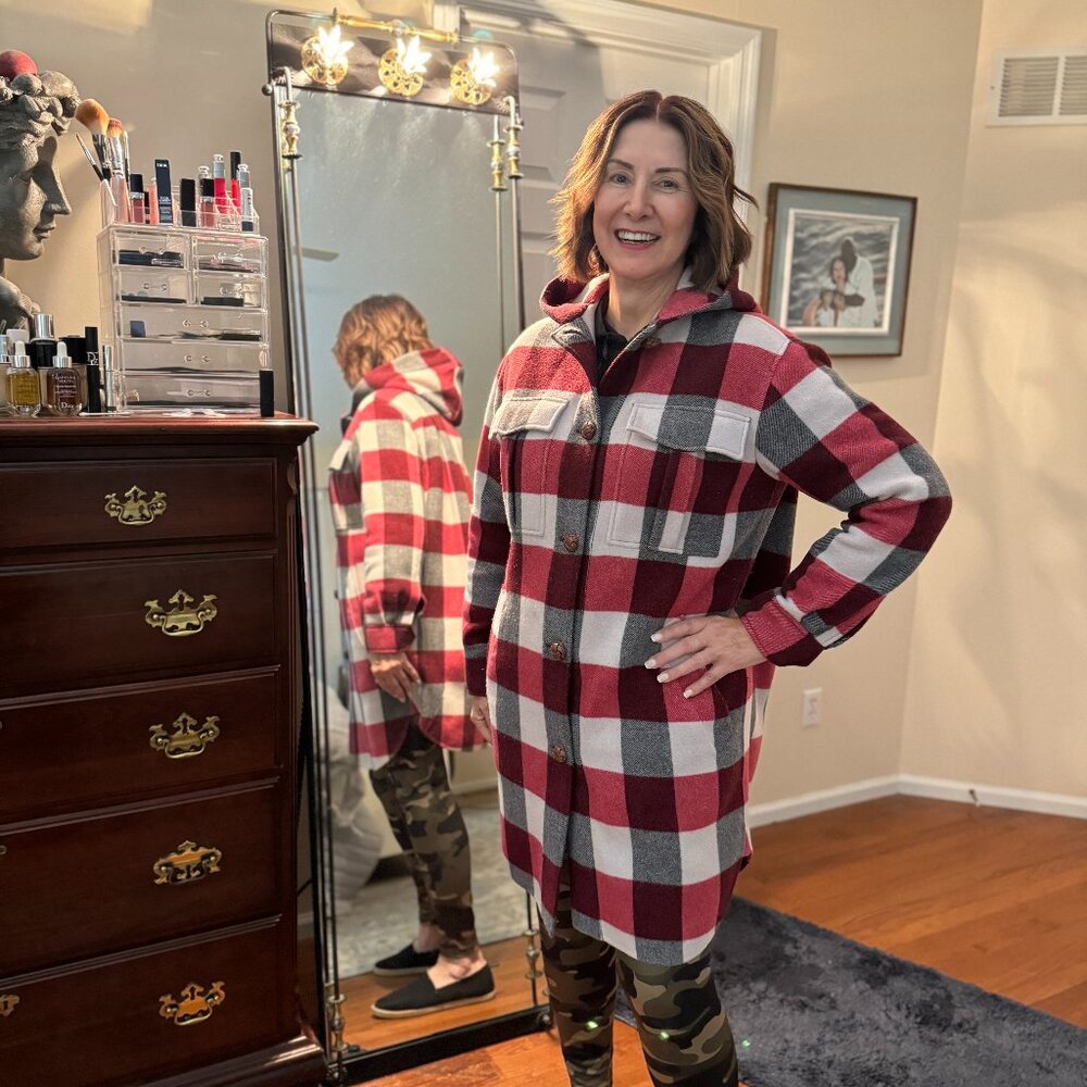 rag & bone medium jacket, plaid (red, black and cream)